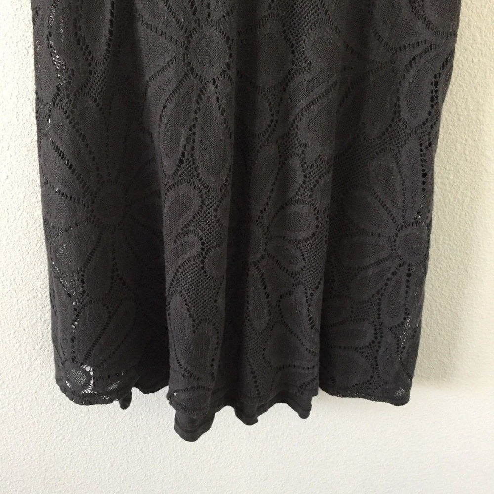 Anthropologie Gray Stretch Lace Skater Dress L - Picture 5 of 8